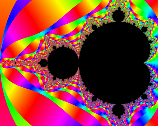 Mandelbrot set with colourful background